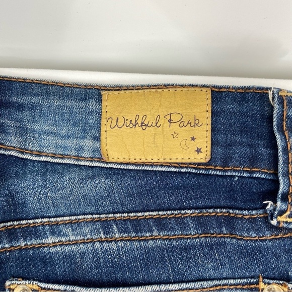 Wishful Park Size 0 Woman's Sophia Skinny Denim Blue Jeans Distressed Low Rise - Picture 7 of 10